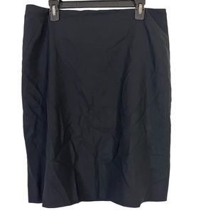 J CREW Solid Black Wool Stretch Pencil Knee Length Classic Career Skirt sz 12